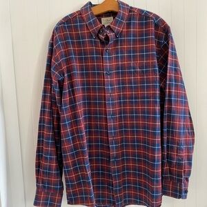 L.L. Bean Men's Classic Red and Blue Checkered Shirt